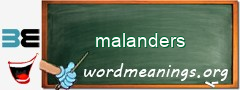 WordMeaning blackboard for malanders